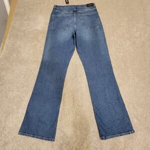 Express 90s Boot High Rise Jeans 10/R Vintage Denim Cotton Blend festive boho